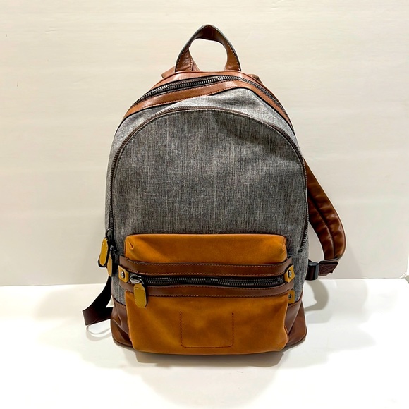 Aldo Bags Aldo Fabric Backpack Lightweight Gray With Cognac Brown